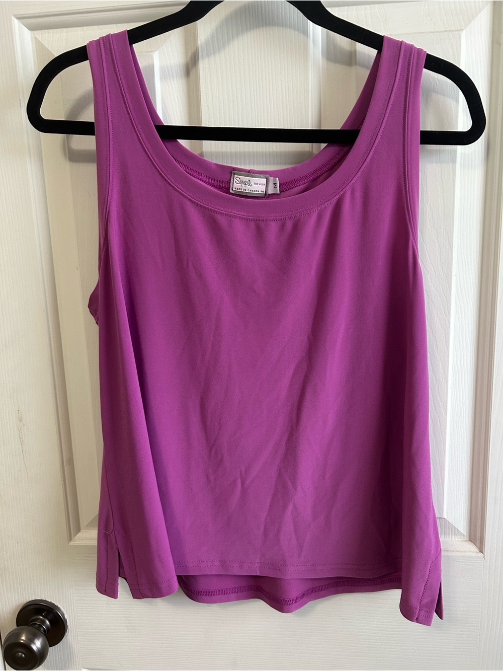 Sympli purple pink Magenta Scoop Neck Tank Size 14